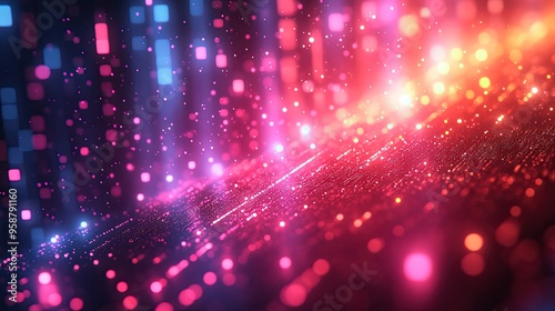 Wallpaper Mural abstract pink blue neon backgroun unfocuse glowing lines an bokeh lights ultraviolet wallpaper Torontodigital.ca