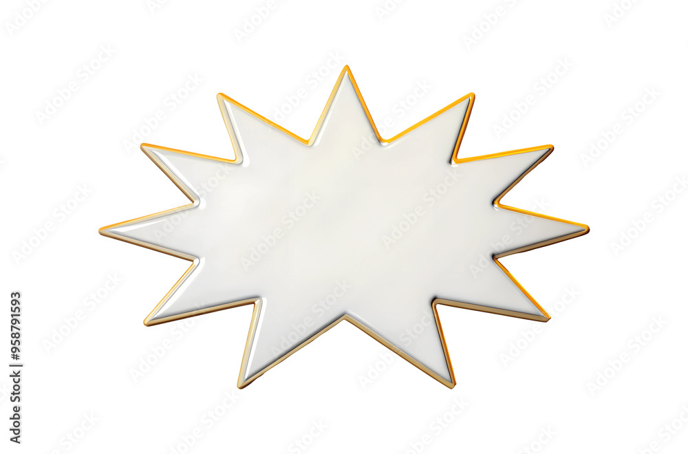 Decorative starburst shape with a gold outline transparent Decorative starburst shape with a gold outline transparent