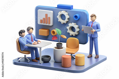 Team Using AI Tools for Product Launch Planning: Innovative Integration of Technology and Creativity Captured in a Candid Shot - Photo Stock Concept