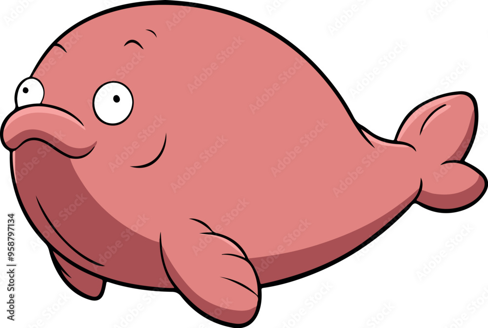 Naklejka premium Relaxed Blobfish Floating