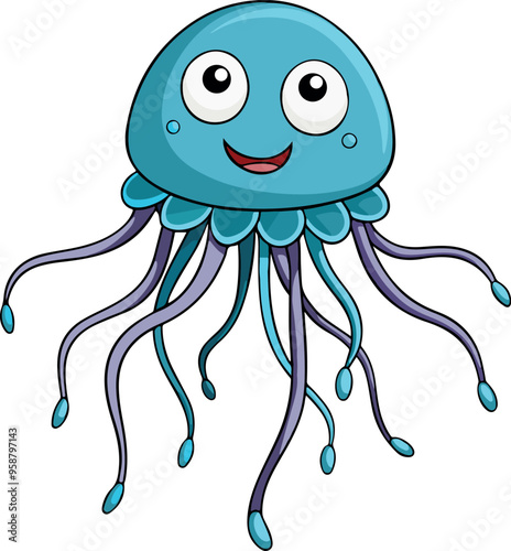 Graceful Jellyfish Monster Gliding in the Air