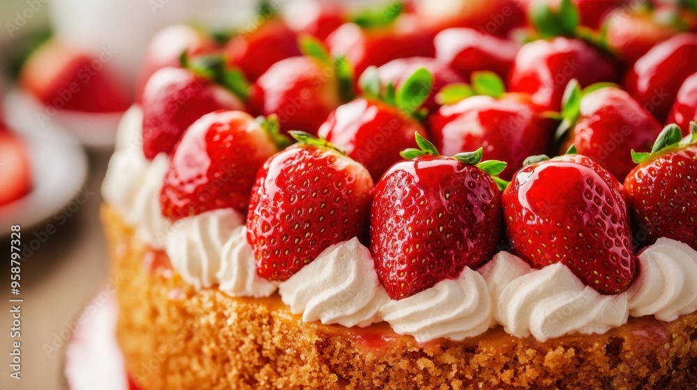 Strawberry shortcake with whipped cream and fresh strawberries
Strawberry shortcake with whipped cream and fresh strawberries