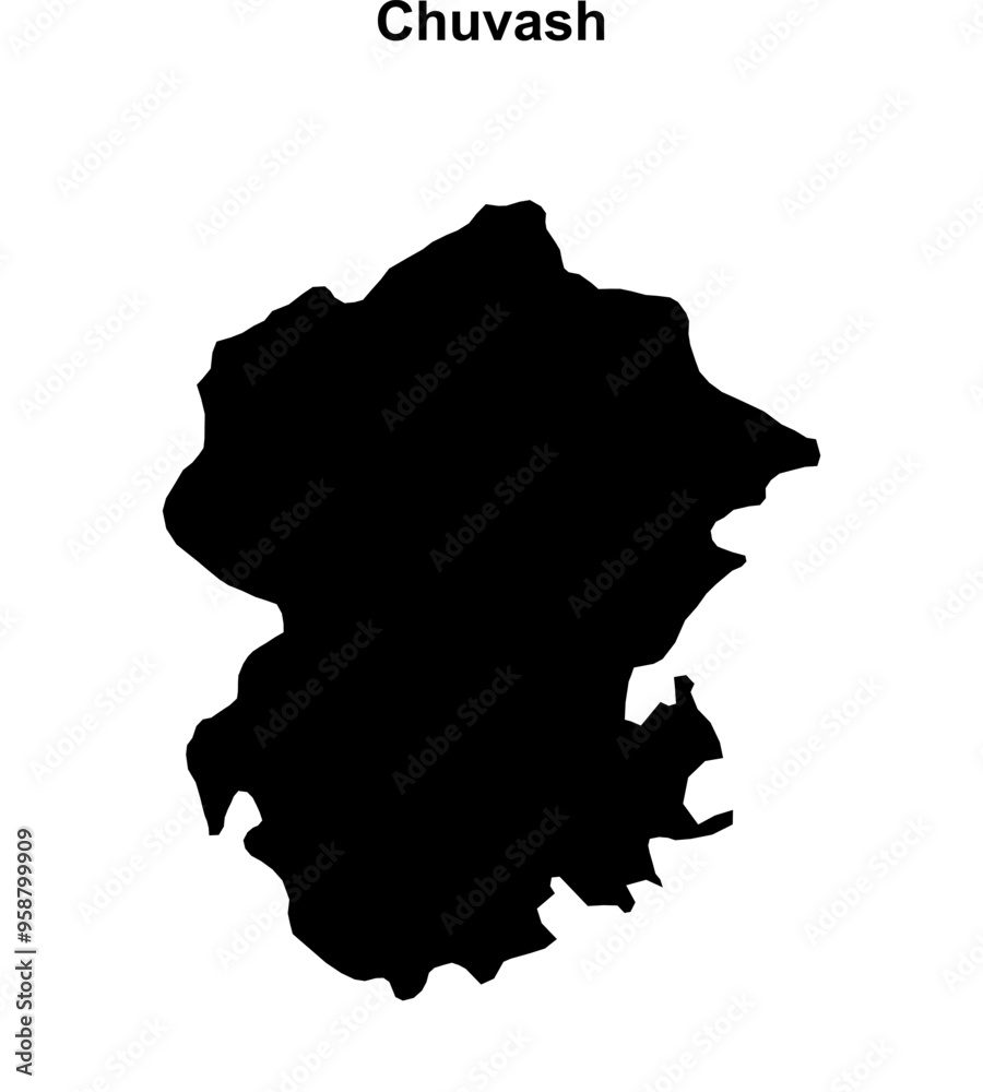 Chuvash blank outline map Chuvash blank outline map
