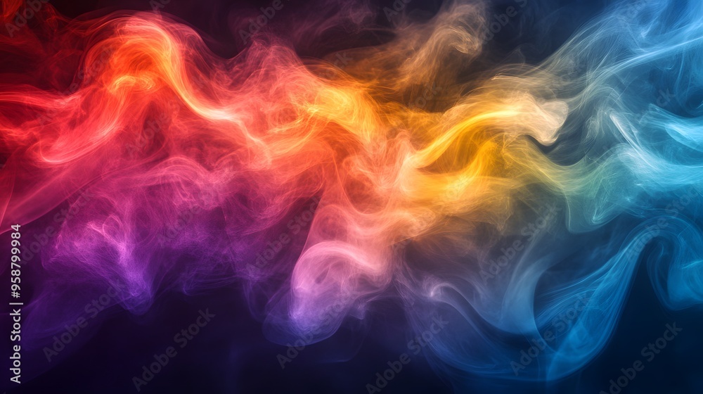 colorful visual effect abstract rainbow gas smoke waves, holi festival celebration colorful visual effect abstract rainbow gas smoke waves, holi festival celebration