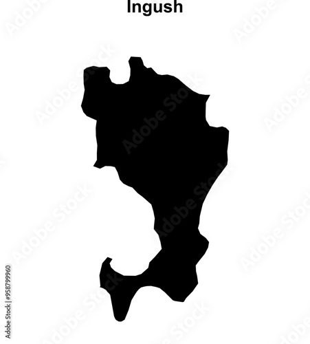 Ingush blank outline map photo