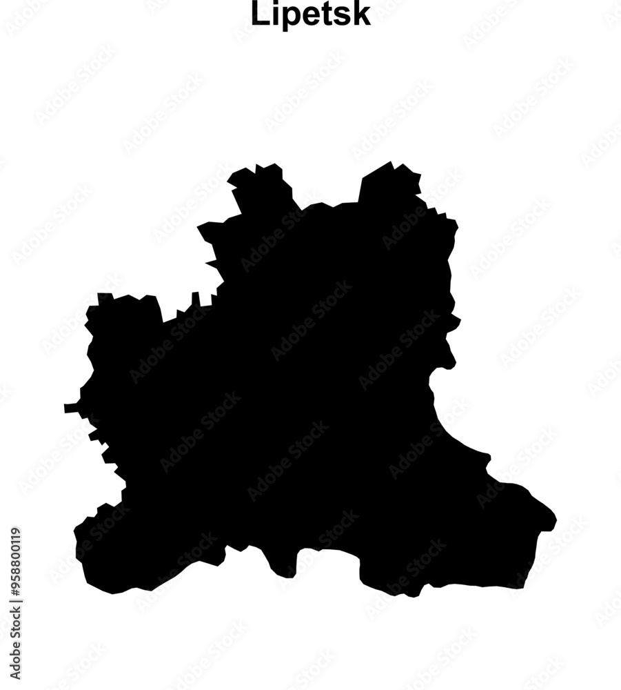 Lipetsk blank outline map Lipetsk blank outline map