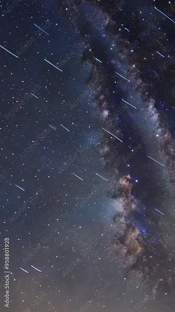 A stunning night sky with the Milky Way galaxy visible, along with a ...
