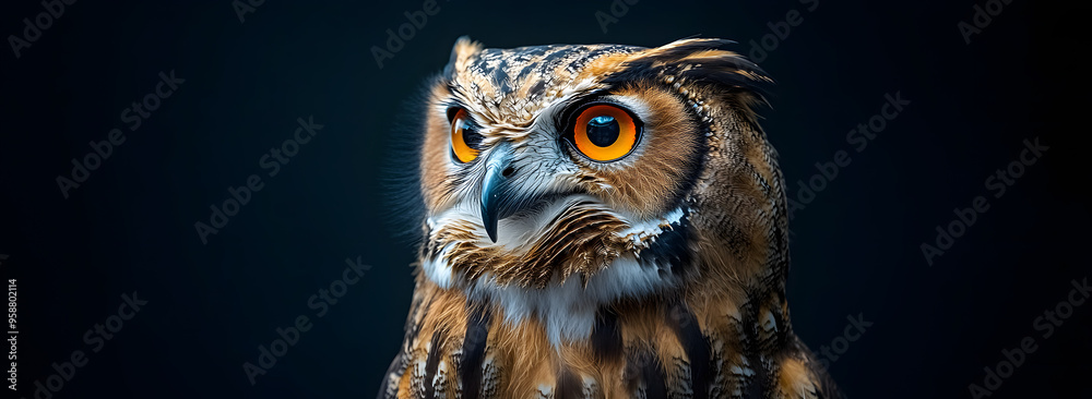 “A High-Definition Photograph of an Owl Perched on a Black Background, Showcasing Detailed Feathers and Intense Gaze, Ideal for Themes of Wildlife, Mysticism, and Precision in a Stunning and Dramatic “A High-Definition Photograph of an Owl Perched on a Black Background, Showcasing Detailed Feathers and Intense Gaze, Ideal for Themes of Wildlife, Mysticism, and Precision in a Stunning and Dramatic