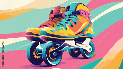 90s Style Roller Skate Concept Flyer Booklet
