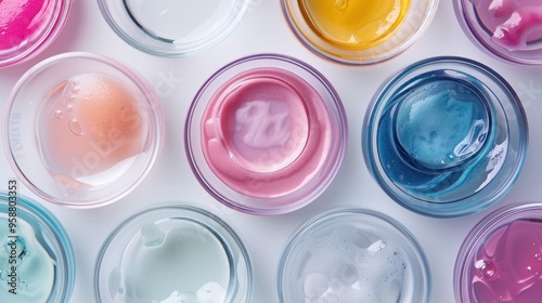 Cosmetic Products, Scrubs, Serums. Representing Laboratory Research