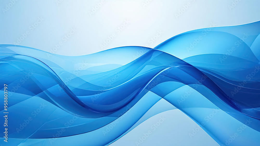 Abstract blue wave background with soft, flowing lines. Abstract blue wave background with soft, flowing lines.