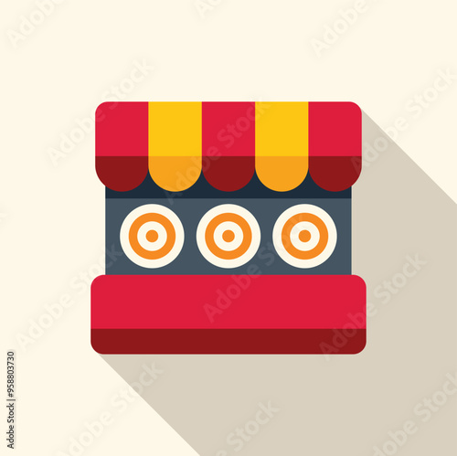 Shooting range game stand with targets for having fun at the amusement park