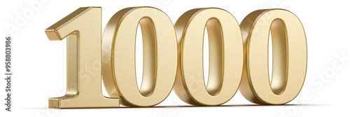 Gold 3D Follows 1000 Number