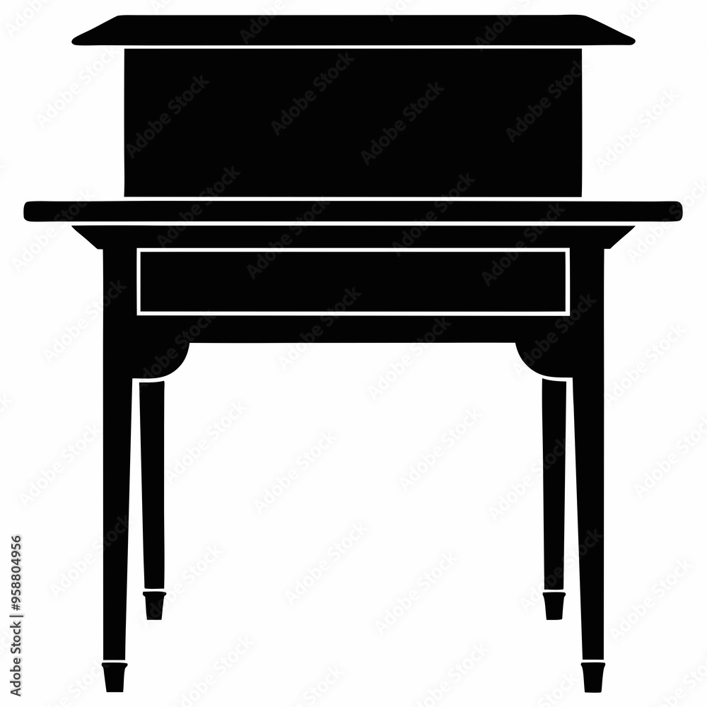 Desk Black silhouette Desk Black silhouette