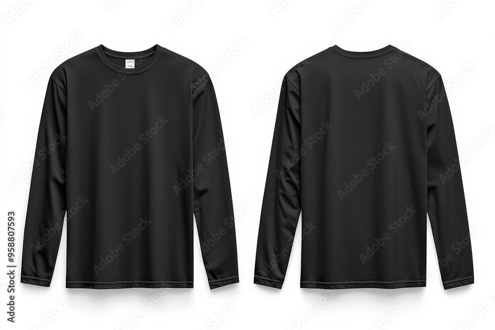 Black long sleeve tshirt mockup isolated created with Generative AI