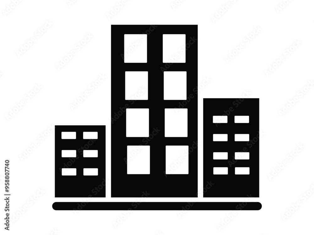 Building icon vector, apartment, skyscraper symbol. architecture logo. Office icon illustration black style. Building icon vector, apartment, skyscraper symbol. architecture logo. Office icon illustration black style.