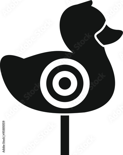 Simple vector icon representing the silhouette of a duck hunt target for shooting range