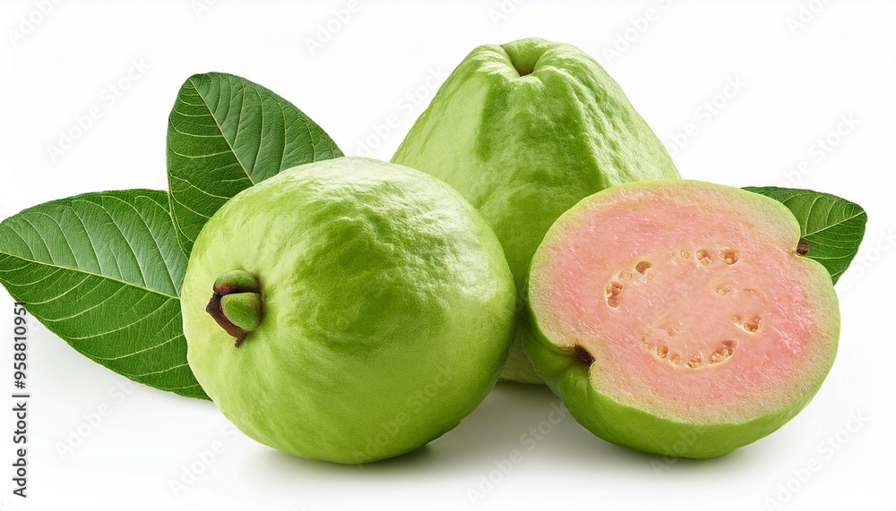 guava isolated on white background, full depth of field guava isolated on white background, full depth of field