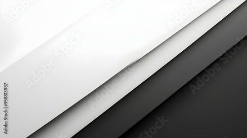 Sleek Black Diagonal Stripe on White Backdrop Showcasing Subtle Gradient Pattern