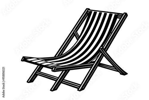 A beach chair silhouette vector illustration