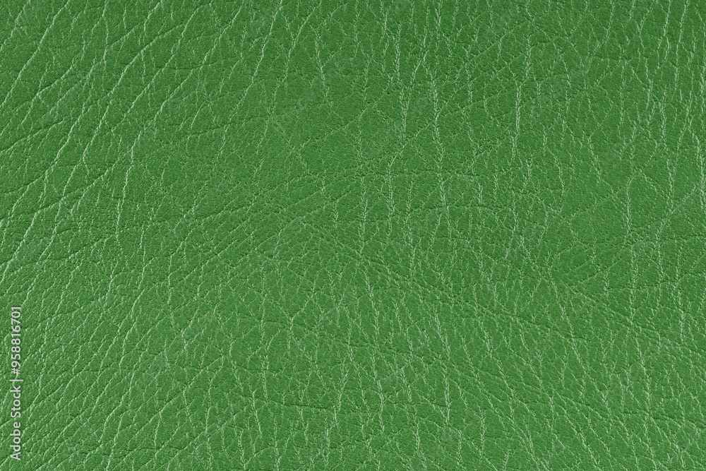 Fototapeta premium Green pattern, design, leather fabric for sewing, dermantine, artificial leather texture background