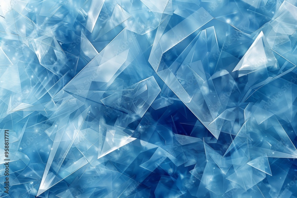 Naklejka premium Abstract Blue Ice Crystal Background