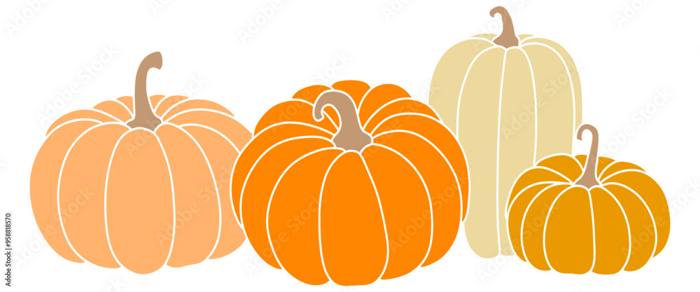 Pumpkin with leaves vector illustration Pumpkin with leaves vector illustration
