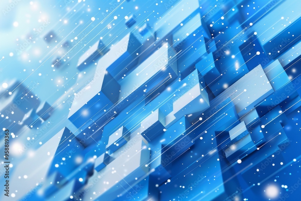 Abstract Blue and White Geometric Background