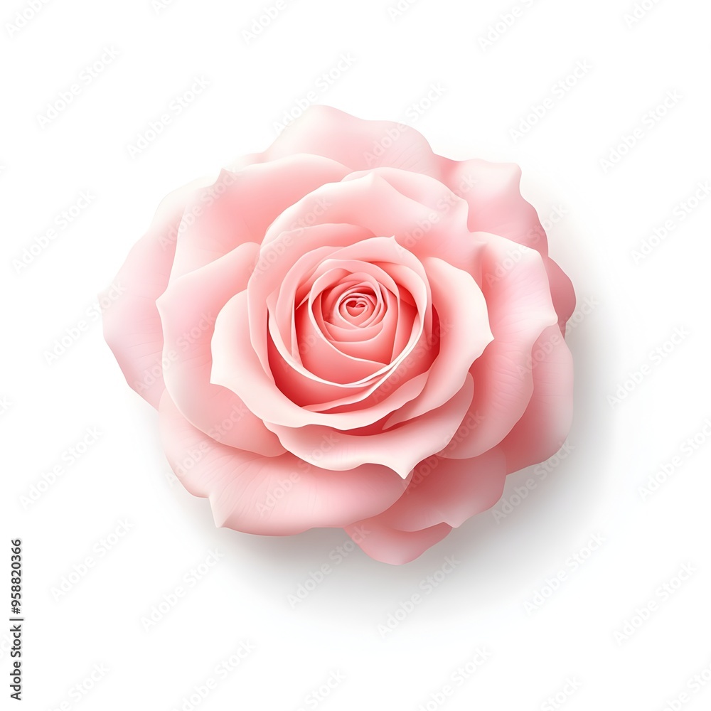 Exquisite Macro Shot of a Perfect Pink Rose Against a Pristine White Background Exquisite Macro Shot of a Perfect Pink Rose Against a Pristine White Background