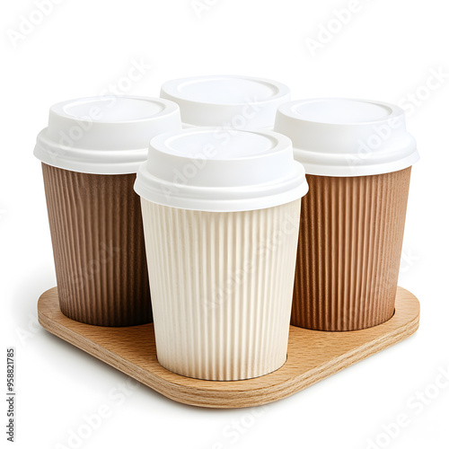 Wallpaper Mural Macro Shot of a Perfect Coffee Cup Holder Mockup Isolated on White Background Torontodigital.ca