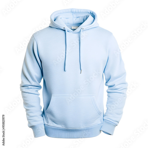 Blank Blue Hoodie Sweatshirt Isolated on White Background