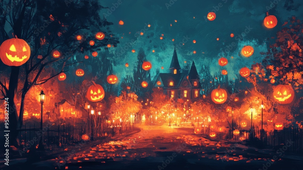 Obraz premium Halloween Haunted Mansion