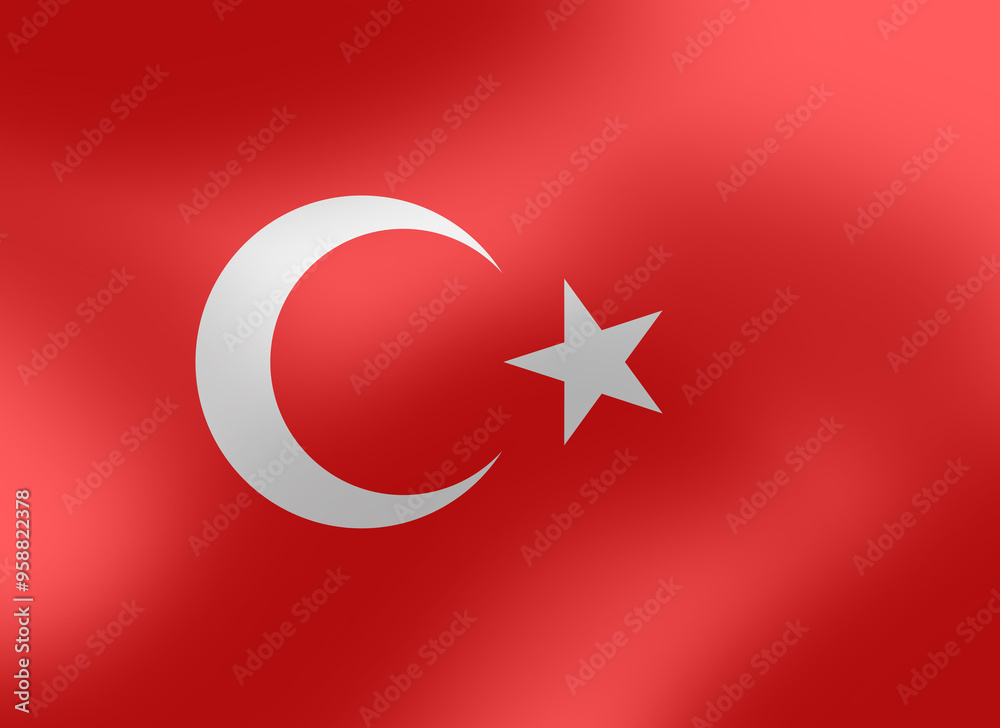 Obraz premium Turkey national flag design. 3d gradient background