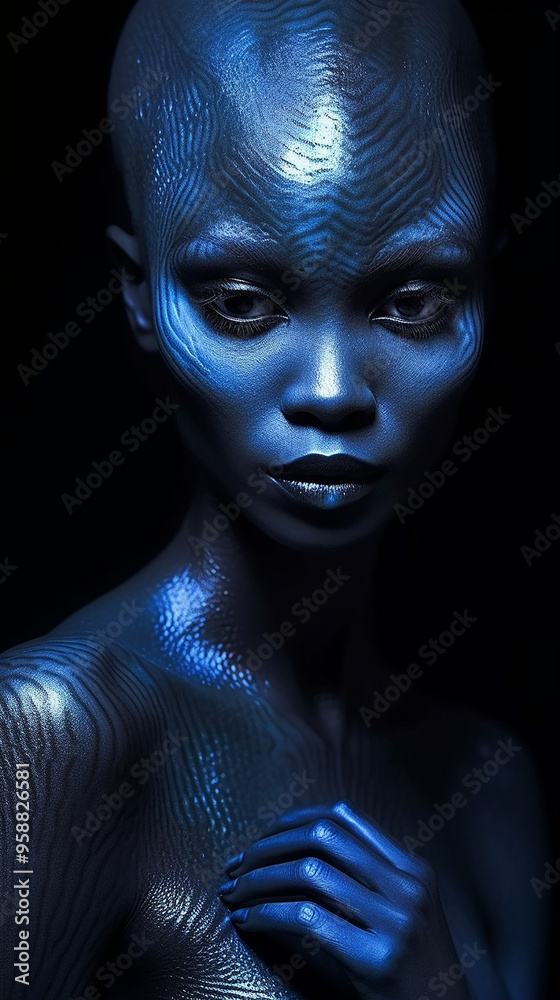 Blue african american alien Blue african american alien