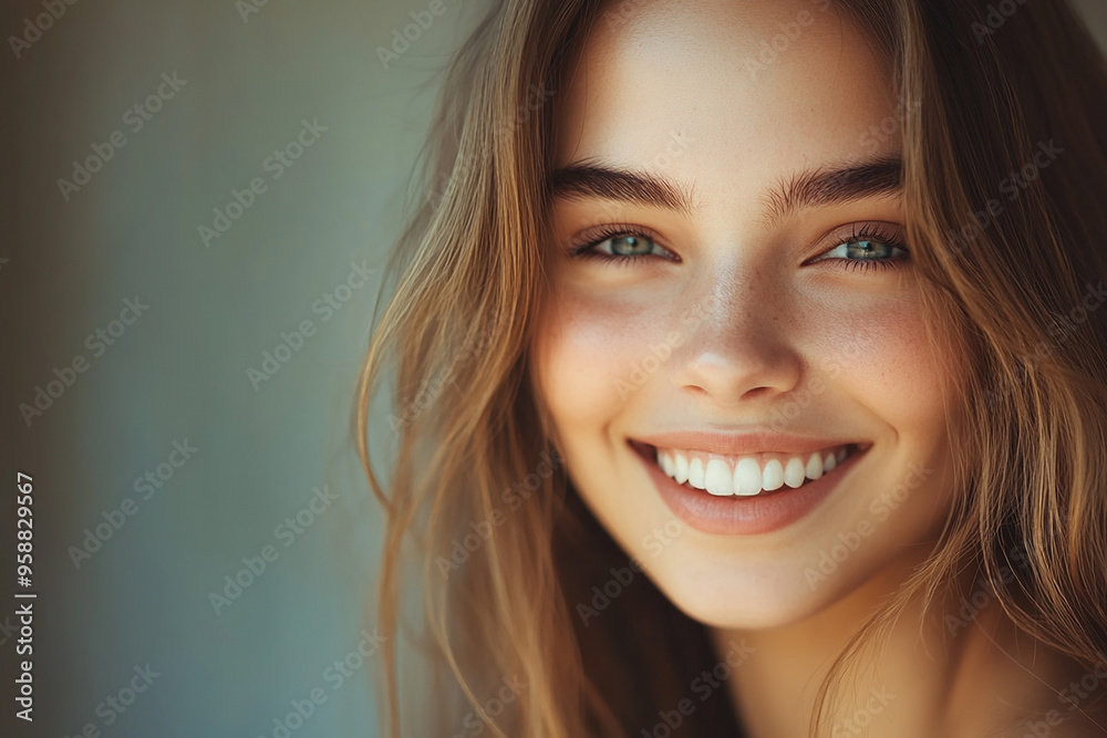 A beautiful woman close-up, facial skin care display A beautiful woman close-up, facial skin care display