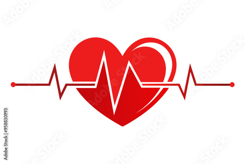  Heart Beat pulse line concept design vector art illustration image