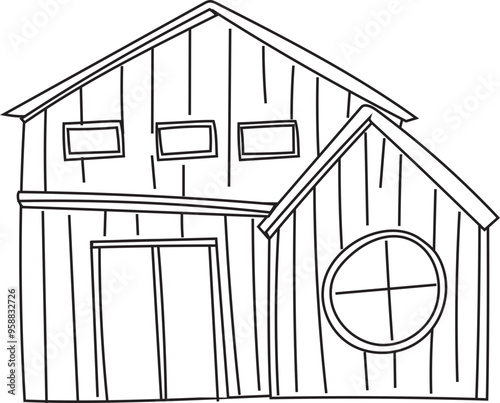 Hand drawn home illustration on transparent background.
