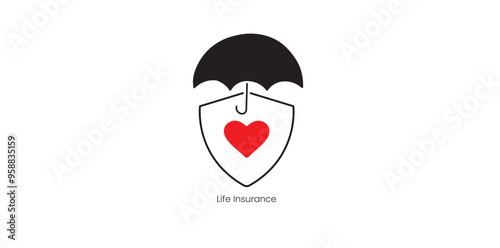 Life Insurance Policy and Family Protection Vector Icon