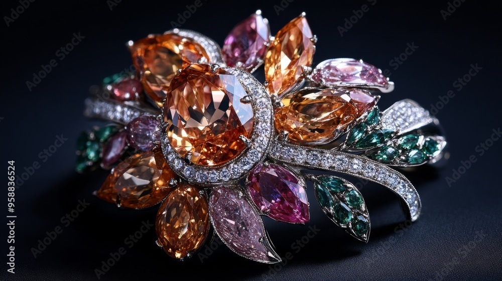 Fototapeta premium Exquisite Gemstone Flower Ring