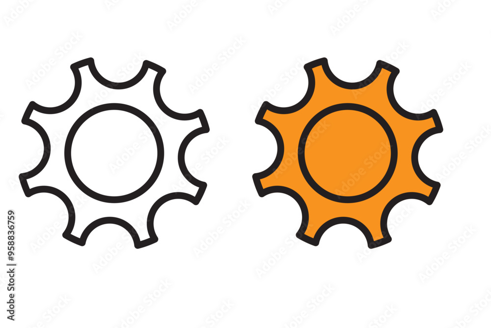 Gear set. Black gear wheel icons on white background - stock vector. Gear set. Black gear wheel icons on white background - stock vector.