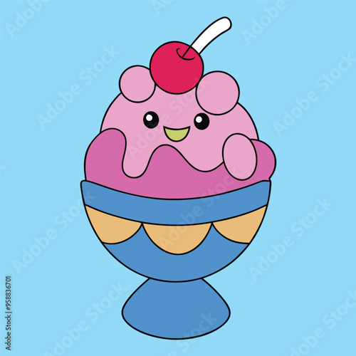 Cute Cup Cake Cartoon