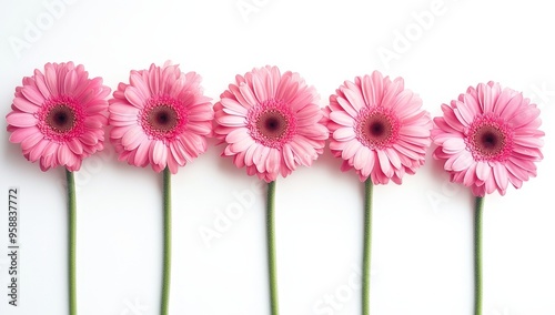 A beautiful pink Gerber daisy flower isolated on a transparent background photo