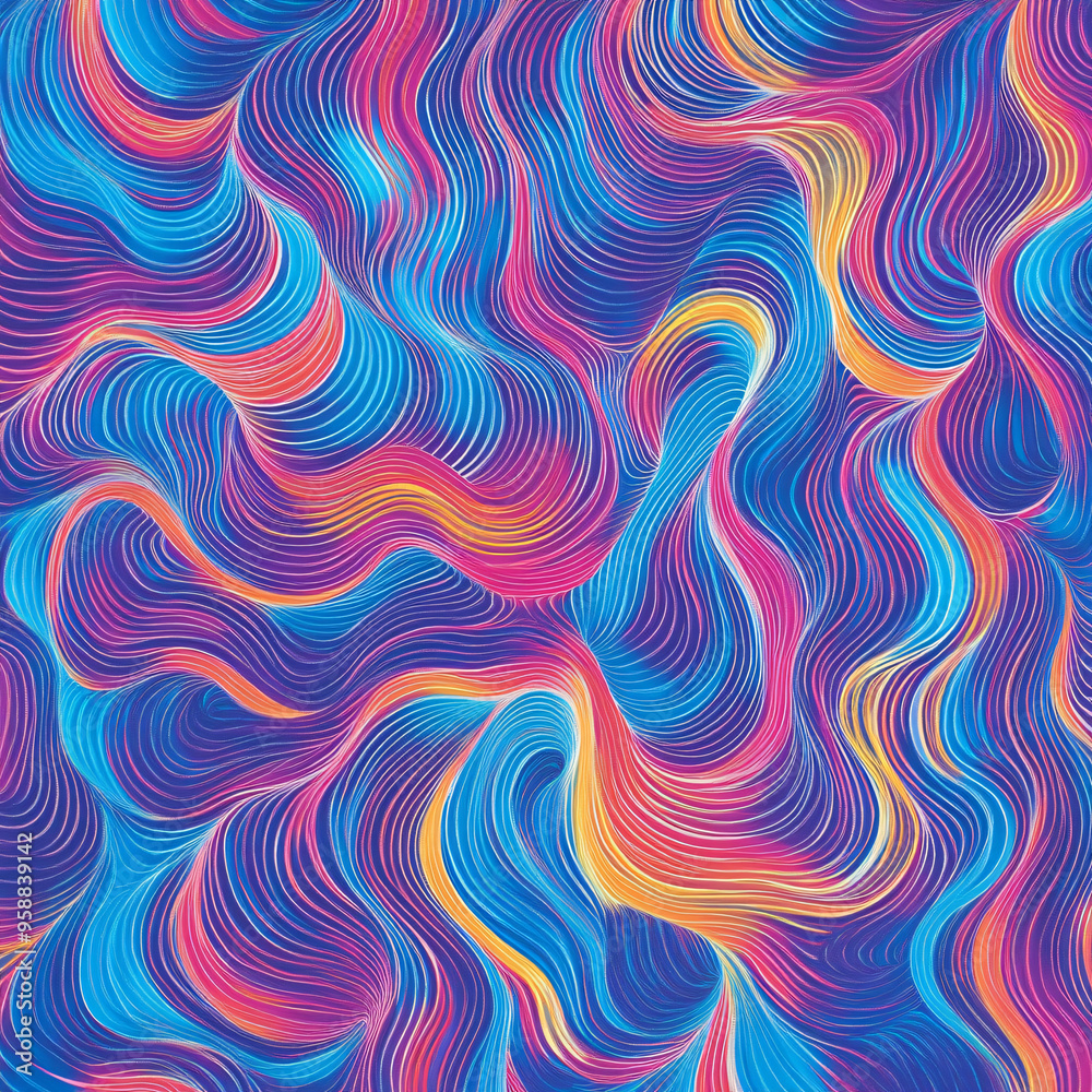 A vibrant pattern of swirling lines with neon highlights. A vibrant pattern of swirling lines with neon highlights.