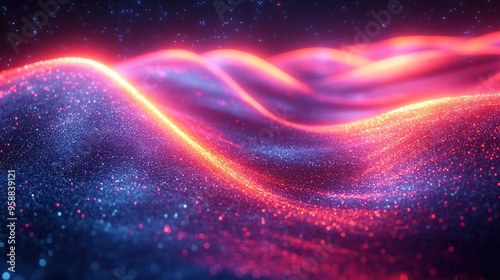 cycle animation abstract backgroun with ascending colorful neon lines glowing trails