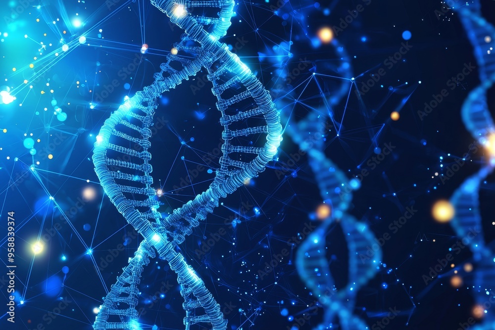 Structure of genes and genetic dna manipulation. Blue background of molecules in biology, agriculture, or medicine. Chain of chromosomes in modern health. Structure of genes and genetic dna manipulation. Blue background of molecules in biology, agriculture, or medicine. Chain of chromosomes in modern health.