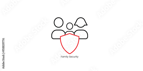 Family Security and Protection Plan Vector Icon