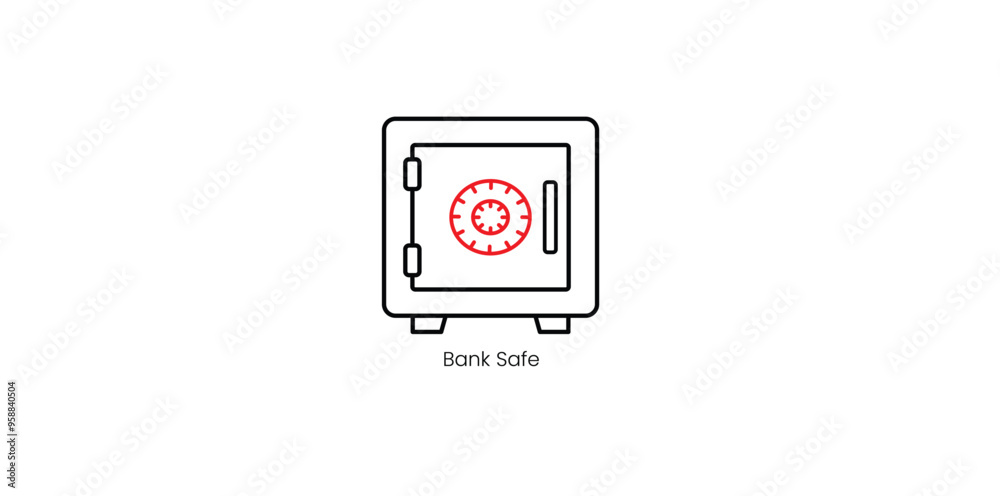Secure Bank Safe for Financial Protection Vector Icon Secure Bank Safe for Financial Protection Vector Icon