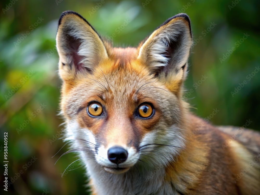 A Sly Fox With Wide Eyes And Furrowed Brows Looks Apprehensively Over Its Shoulder, Its Ears Twitching With Fear. A Sly Fox With Wide Eyes And Furrowed Brows Looks Apprehensively Over Its Shoulder, Its Ears Twitching With Fear.