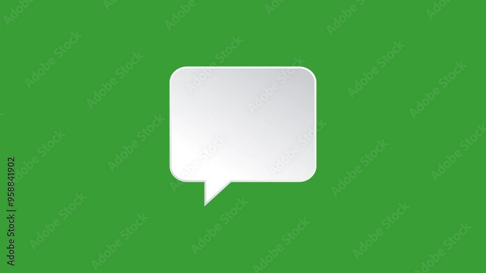 Animation collection set of thought speech bubble text. Transparent background or green background. 4K