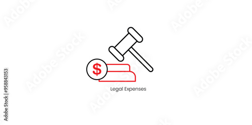 Legal Expenses Protection and Coverage Vector Icon